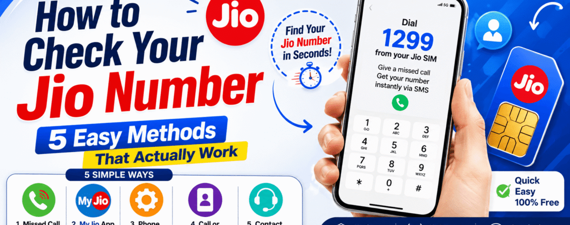 how to check Jio number using 1299 and MyJio app